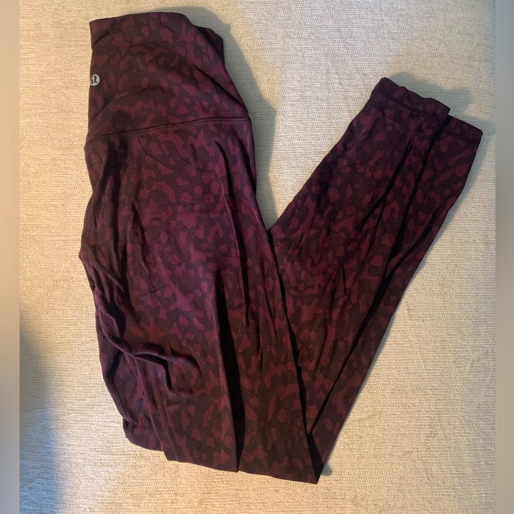 Lululemon align pant 25” pink/red cheetah